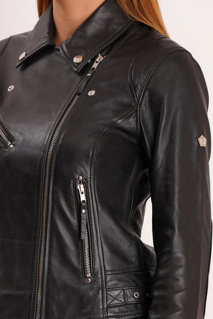 100% Leather Dil Biker Jacket | WX30