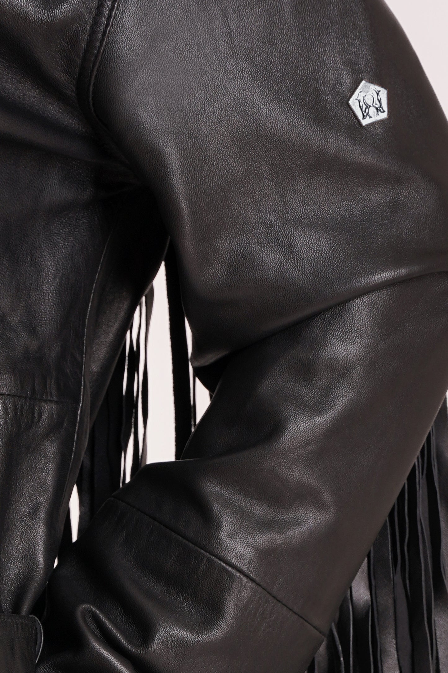 100% LEATHER OVERSIZED FINGES BIKER | WX 014
