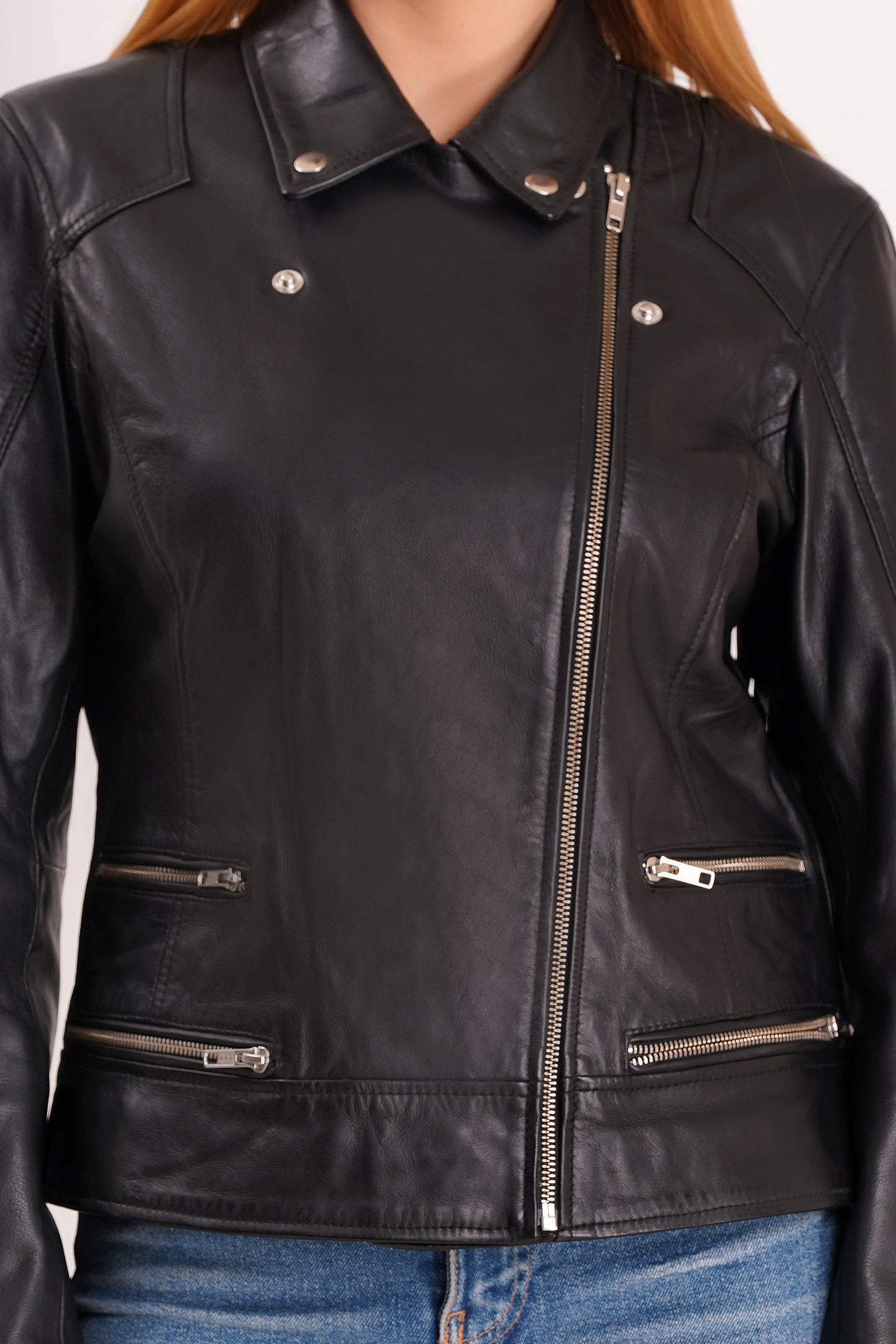 100% Leather Fringes Biker Jacket | WX32