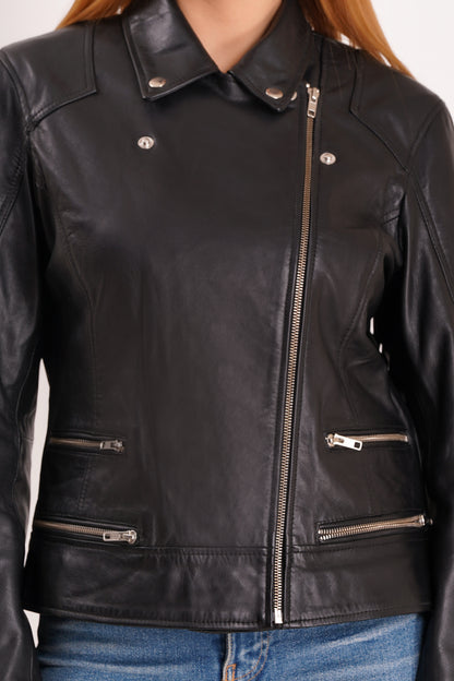 100% Leather Fringes Biker Jacket | WX32