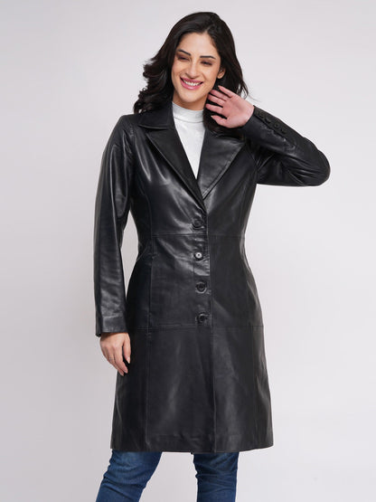 100% Leather Trench Coat (WX 130)