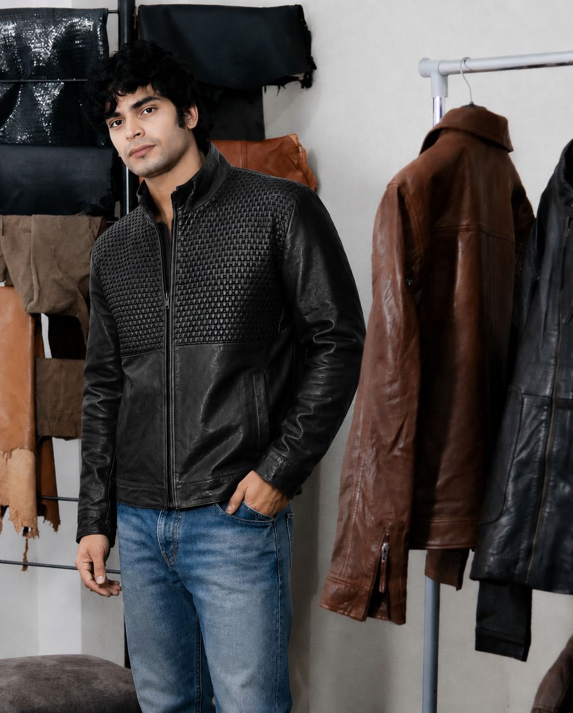 Men's Premium Leather Zipper Jacket MX 07