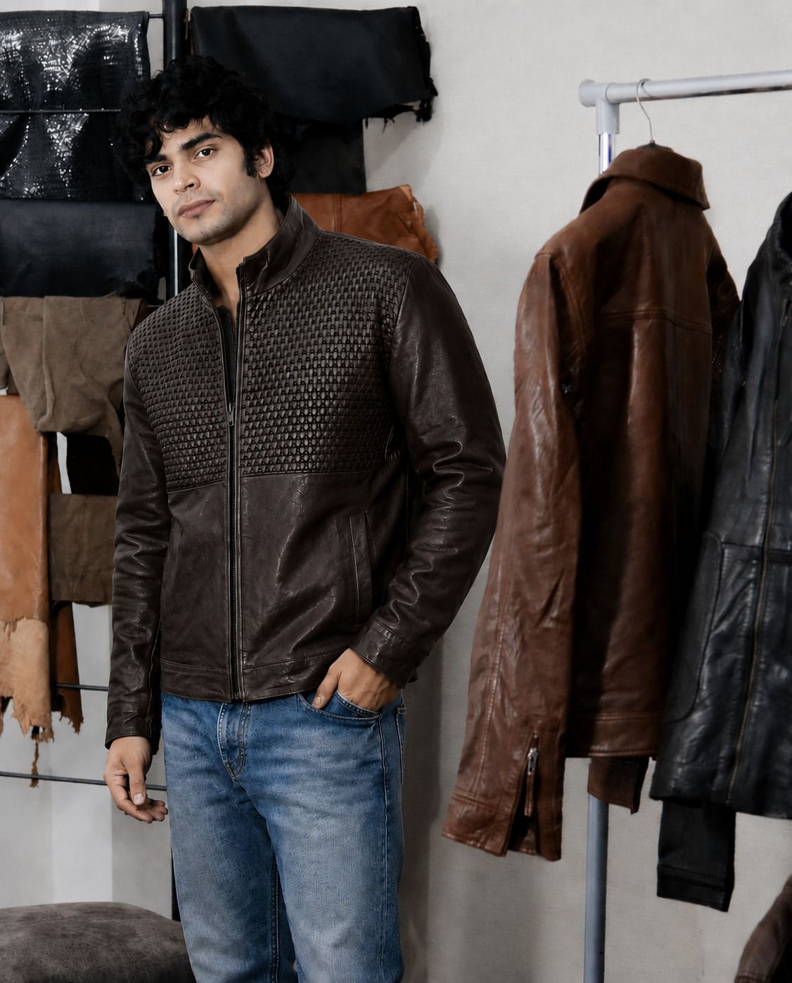 Men's Premium Leather Zipper Jacket MX 07