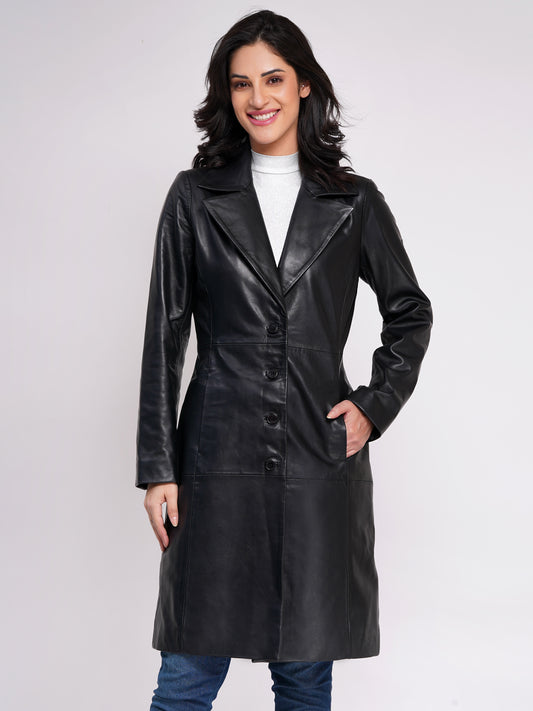 100% Leather Trench Coat (WX 130)