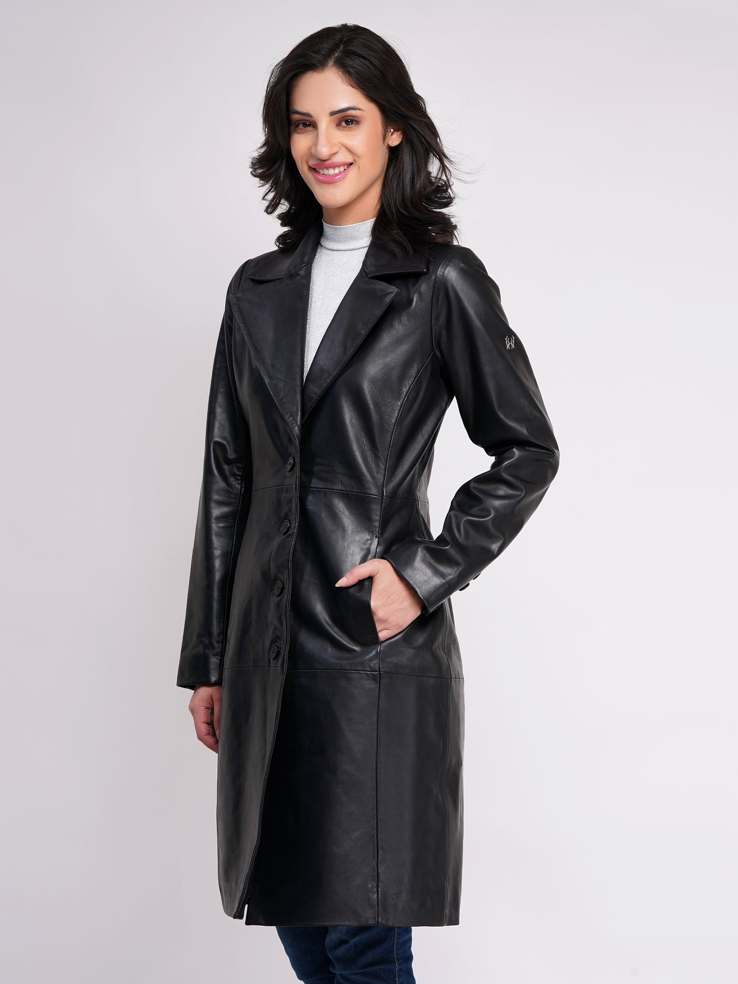 100% Leather Trench Coat (WX 130)