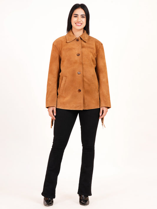 100% Suede Fringes Jacket | WX016