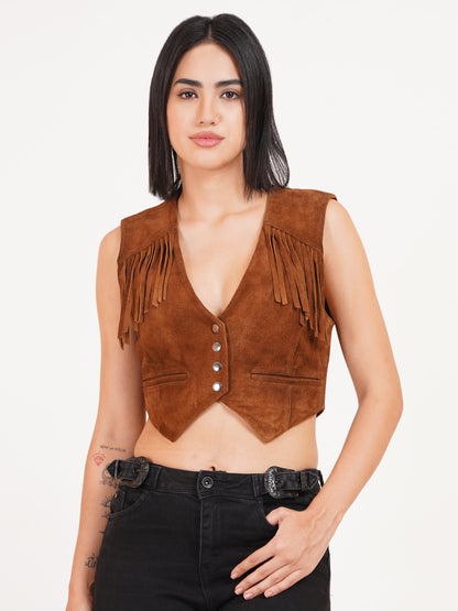 100% Suede Vest Coat | WX017