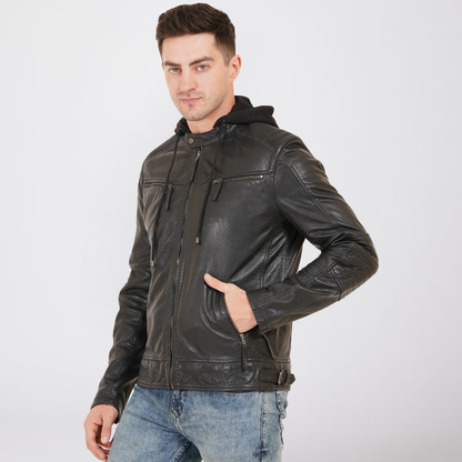 100% Heavy Washed Detachable Hood Jacket -| MX20