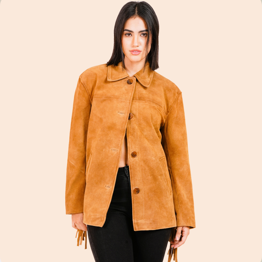 100% Suede Fringes Jacket | WX016
