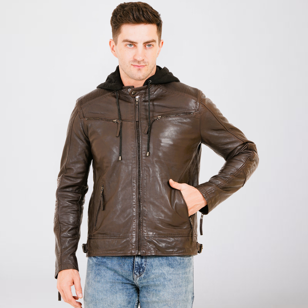 100% Heavy Washed Detachable Hood Jacket -| MX20