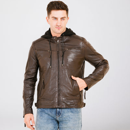 100% Heavy Washed Detachable Hood Jacket -| MX20