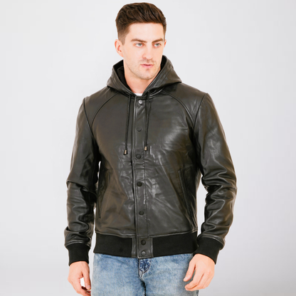100% LEATHER WITH HOODED JACKET MX 36