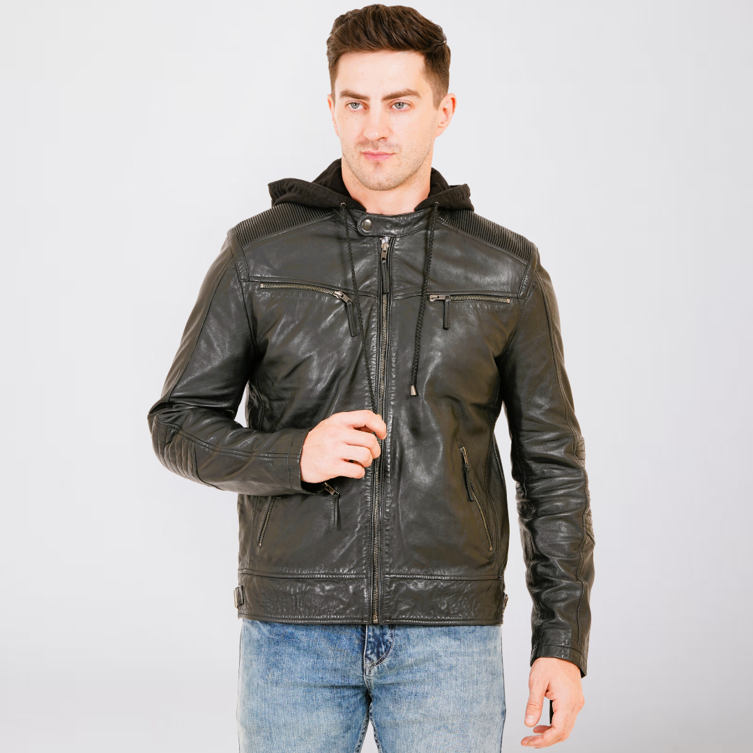 100% Heavy Washed Detachable Hood Jacket -| MX20