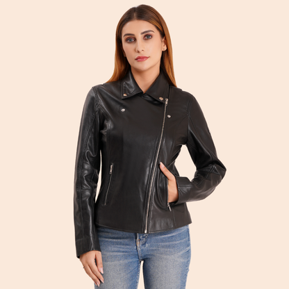 100% Washed Leather Lapel bikers Jacket | WX46