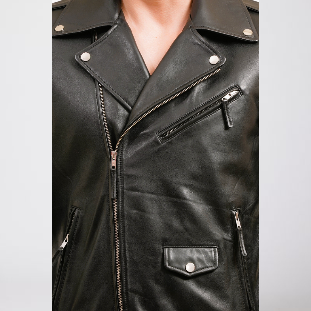 100% LEATHER ICONIC BIKER JACKET MX 39