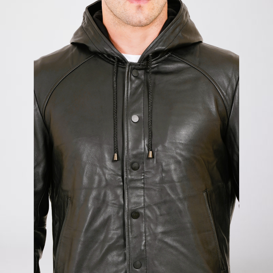 100% LEATHER WITH HOODED JACKET MX 36