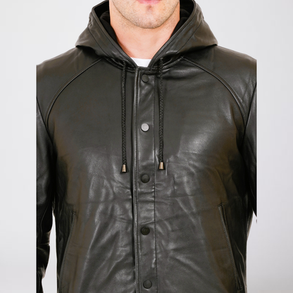 100% LEATHER WITH HOODED JACKET MX 36
