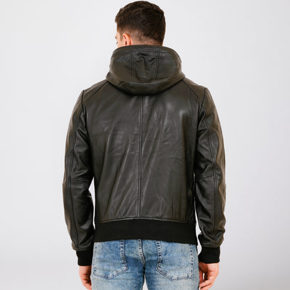 100% LEATHER WITH HOODED JACKET MX 36