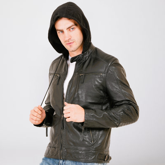 100% Heavy Washed Detachable Hood Jacket -| MX20