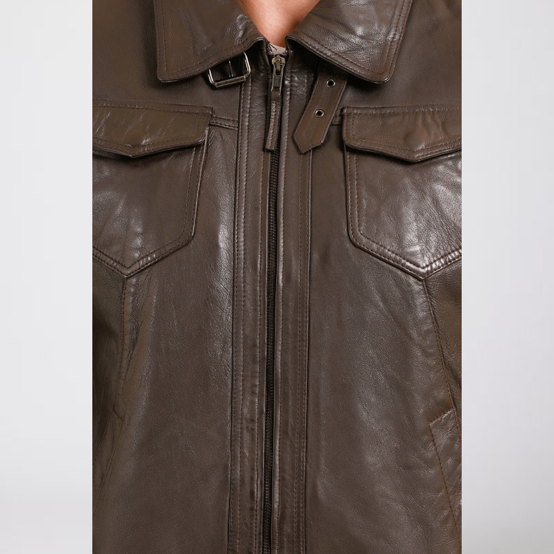 100% HEAVY WASHED SILVY COLLAR JACKET - | MX92