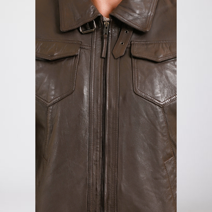 100% HEAVY WASHED SILVY COLLAR JACKET - | MX92