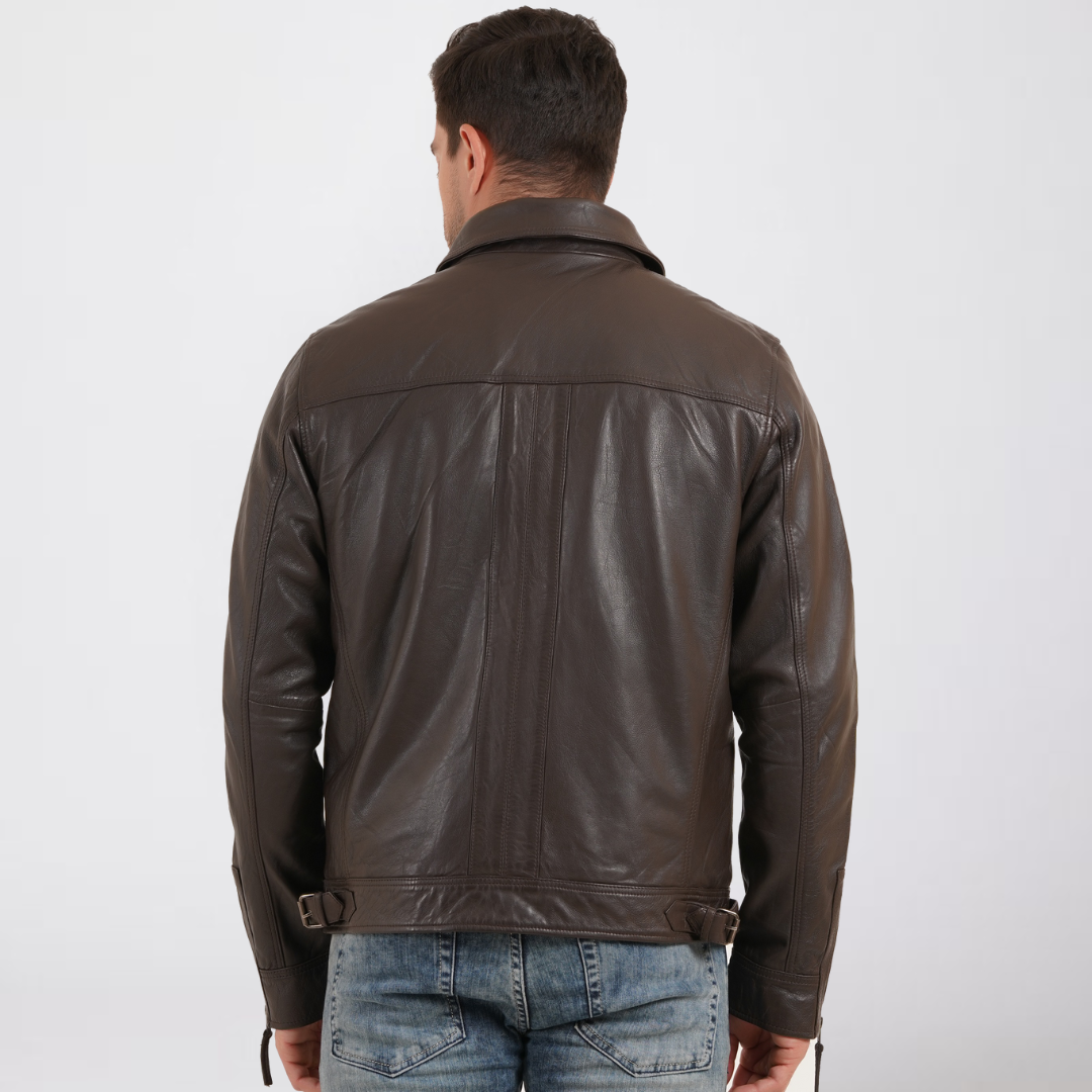 100% HEAVY WASHED SILVY COLLAR JACKET - | MX92