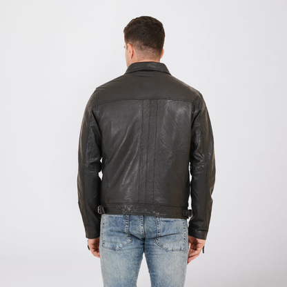 100% HEAVY WASHED SILVY COLLAR JACKET - | MX92